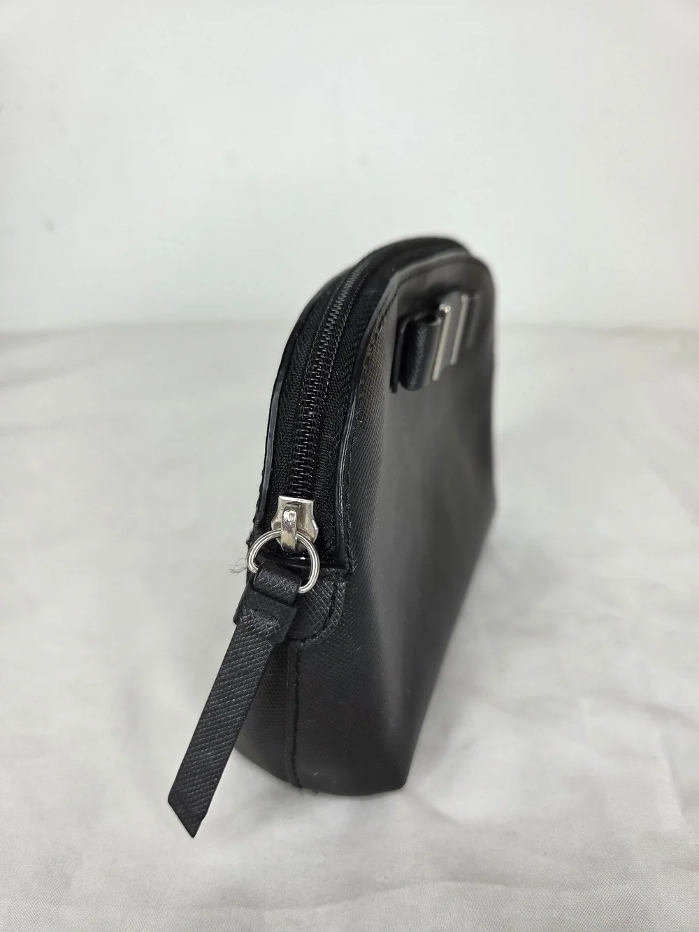 Coach Cosmetic Bag Bow Accent Clutch Black Leather